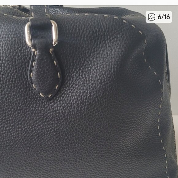 FENDI Selleria Black Leather Tote Bag - Picture 7 of 14